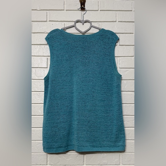 Pendleton Plus 2X Teal Knit Tank & Cardigan Sweater Set Twinset - Picture 3 of 6